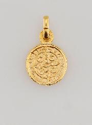Medaglia di San Benedetto in Oro Placcato - 10 mm