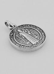 Medaglia di San Benedetto in Argento Placcato - 18 mm