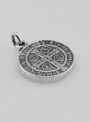 Medaglia di San Benedetto in Argento Placcato - 18 mm