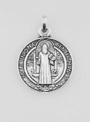 Medaglia di San Benedetto in Argento Placcato - 15 mm