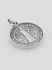 Medaglia di San Benedetto in Argento Placcato - 15 mm