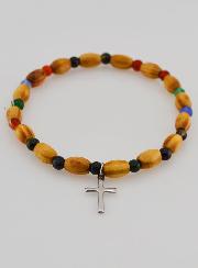 Bracciale con Croce - Agata & Legno