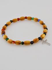 Bracciale con Croce - Agata & Legno
