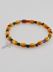 Bracciale con Croce - Agata & Legno