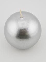 Candela Sfera di Natale 8cm - Argento