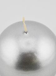 Candela Sfera di Natale 8cm - Argento