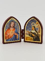 Icona Mini Dittico - Sacro Cuore di Gesù & Santa Rita