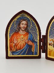 Icona Mini Dittico - Sacro Cuore di Gesù & Santa Rita