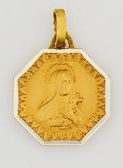 Medaglia di Santa Teresa in Oro Placcato