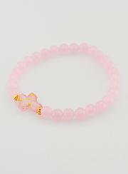 Bracciale Religioso Croce e Giada Rosa