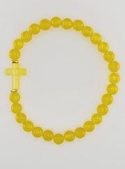 Bracciale Religioso Croce e Giada Giallo