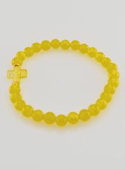 Bracciale Religioso Croce e Giada Giallo