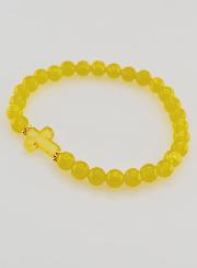 Bracciale Religioso Croce e Giada Giallo