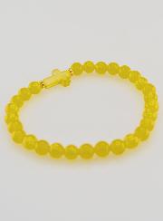 Bracciale Religioso Croce e Giada Giallo