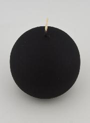 Candela Sfera di Natale 8cm - Nero Vellutato