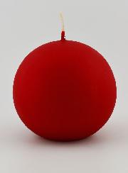 Candela Sfera di Natale 8cm - Rosso Vellutato