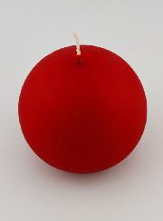 Candela Sfera di Natale 8cm - Rosso Vellutato