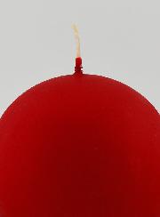 Candela Sfera di Natale 8cm - Rosso Vellutato
