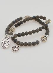 Rosario Artigianale - Labradorite, San Benedetto e San Michele