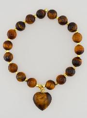 Bracciale in Pietra Naturale Cuore - Occhio di Tigre