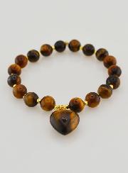 Bracciale in Pietra Naturale Cuore - Occhio di Tigre
