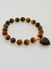 Bracciale in Pietra Naturale Cuore - Occhio di Tigre