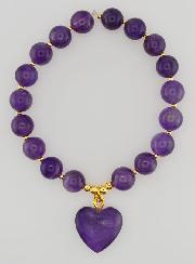 Bracciale in Pietra Naturale Cuore - Ametista