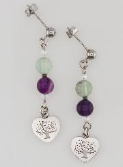 Orecchini Religiosi - Fluorite e Albero Della vita