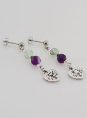 Orecchini Religiosi - Fluorite e Albero Della vita