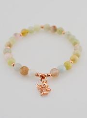 Bracciale in Pietra Naturale - Morganite e Angelo Custode