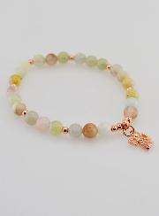 Bracciale in Pietra Naturale - Morganite e Angelo Custode
