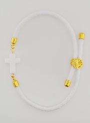 Bracciale Religioso con Croce - Bianco