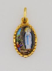 Medaglia Con Bordo 15 mm - Madonna di Lourdes