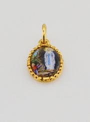 Medaglia Con Bordo 15 mm - Madonna di Lourdes