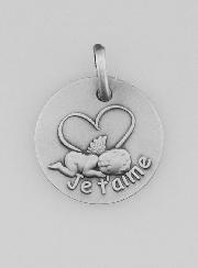 Medaglia di Battesimo in Argento - Je t'aime