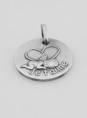 Medaglia di Battesimo in Argento - Je t'aime