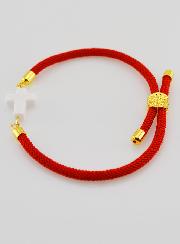 Bracciale Religioso con Croce - Rosso