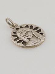 Medaglia Madonna con Petali in Argento - 16mm