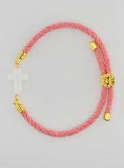Bracciale Religioso con Croce - Rosa