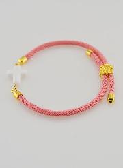 Bracciale Religioso con Croce - Rosa