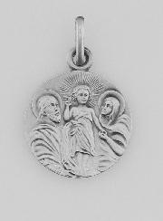 Medaglia Sacra Famiglia in Argento - 17 mm