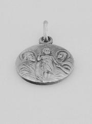 Medaglia Sacra Famiglia in Argento - 17 mm