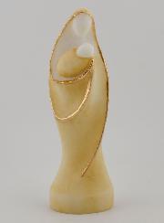 Statua Madonna con Bambino in Alabastro Dipinto - 12cm