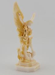Statua San Michele in Alabastro Dipinto - 12cm