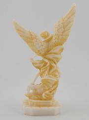 Statua San Michele in Alabastro Dipinto - 12cm