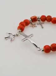 Bracciale con Croce e Medaglia del Sacro Cuore