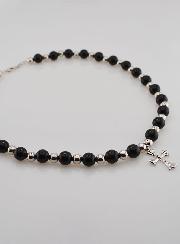 Collana Religiosa Agata Nera & Croce
