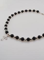 Collana Religiosa Agata Nera & Croce