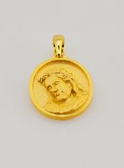 Medaglia di Gesù in Argento Dorato 18k - 16mm