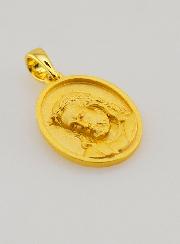 Medaglia di Gesù in Argento Dorato 18k - 16mm
